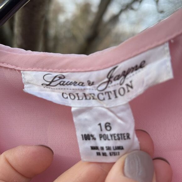 Vintage Laura and Jayne pink pearl shirt 16 - Picture 2 of 7